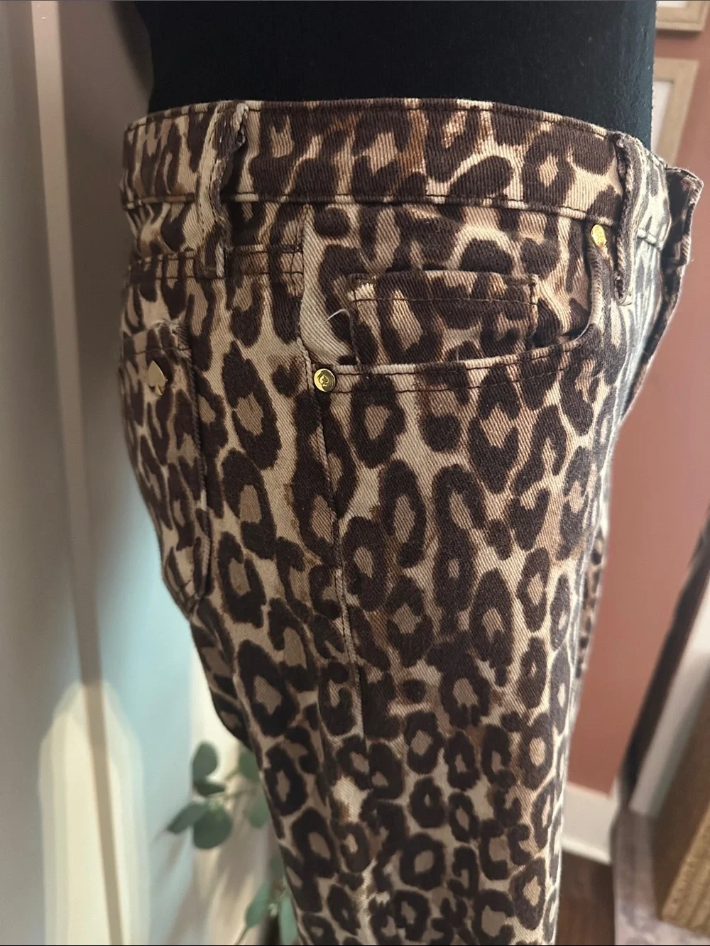 Kate Spade Broome Street Autumn Leopard Print Skinny Crop ankle 28 jeans